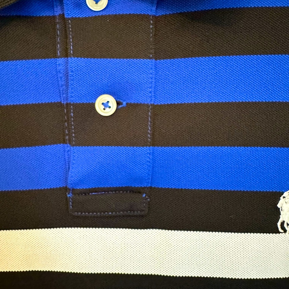 Classic Fit Striped Mesh Polo Shirt